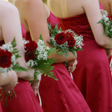 Artificial Red Velvet Rose Bouquet-10" Artificial Flowers artificialflowersdotcom   