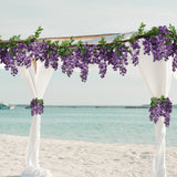 Hanging Purple Wisteria Garland with Lifelike Flowers & Foliage - 5ft, Floral Home by Artificial Flowers