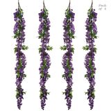 Artificial Purple Hanging Wisteria Garland- 5" Wisteria Garland artificialflowersdotcom   